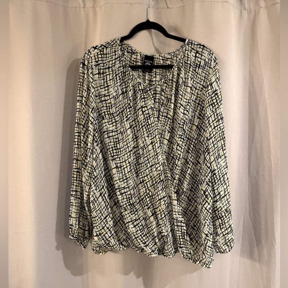 Women's George Black and Green Patterned Blouse